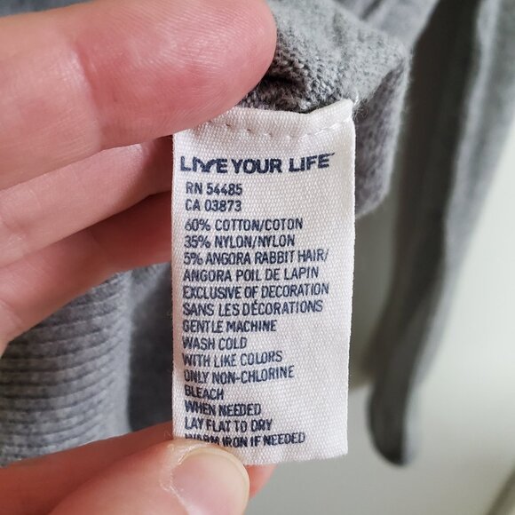 AMERICAN EAGLE Vintage Angora Rabbit Blend Cardigan Button Up Grey Women's Small - Picture 9 of 11